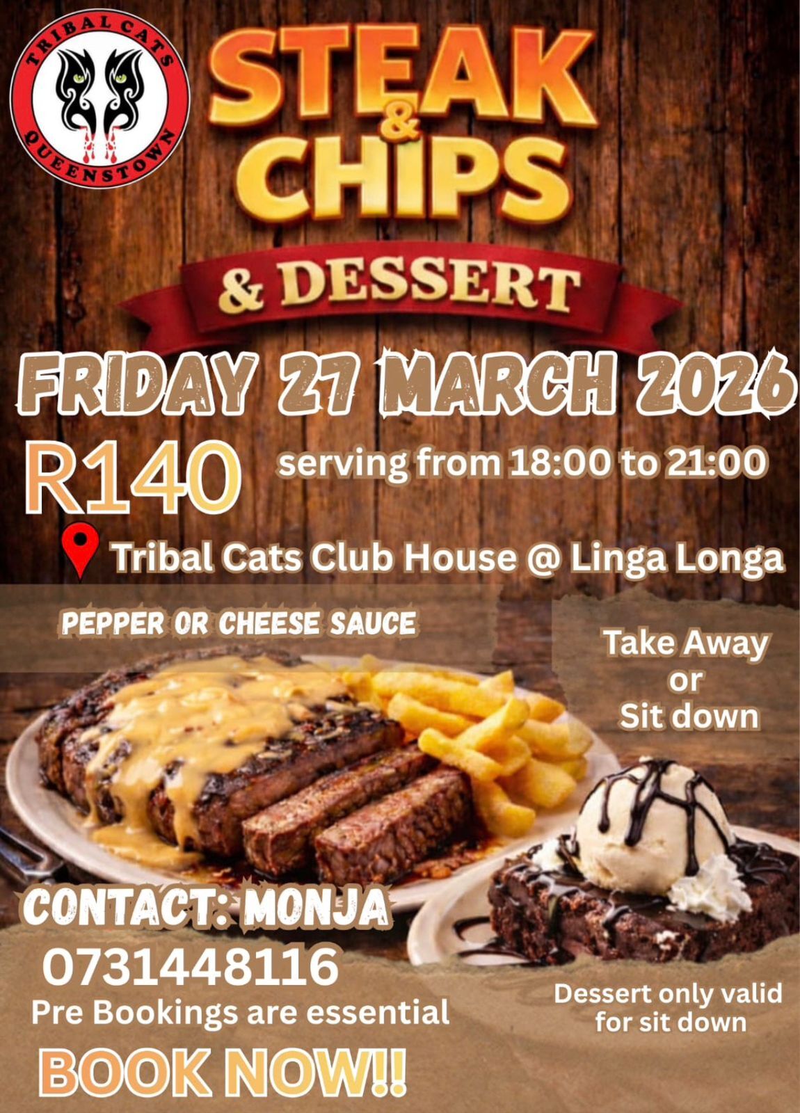 Tribal Cats Steak Evening